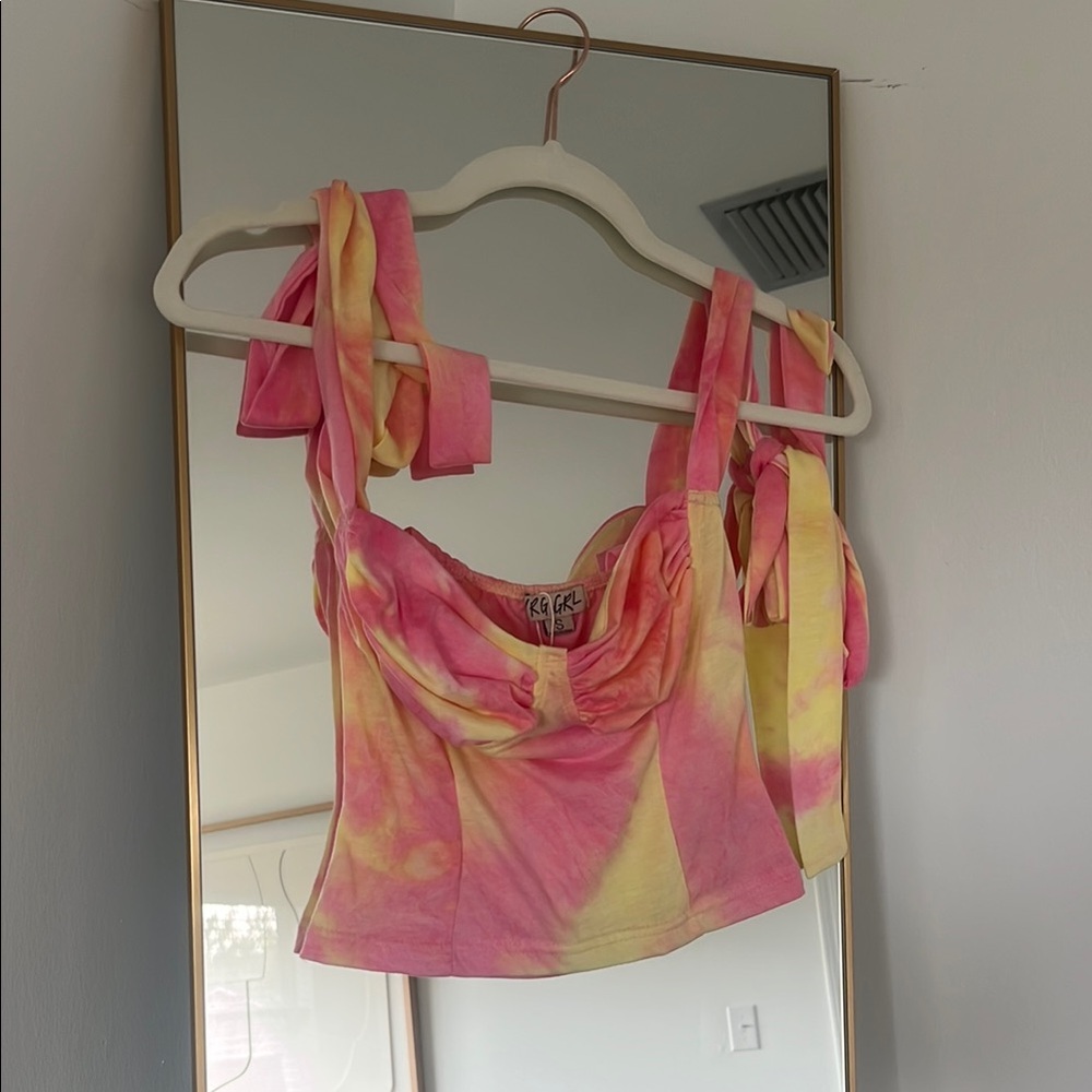 Tie-Dye Pink and Yellow Women's Top